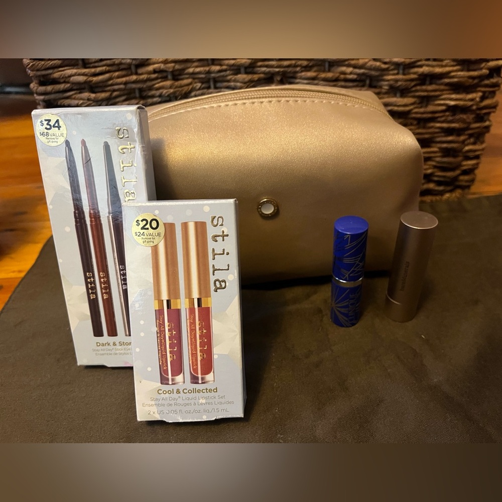 Bvlgari Make Up Case+New Stilla,Clinique,Bare Minerals Make Up Bundle - Picture 1 of 10